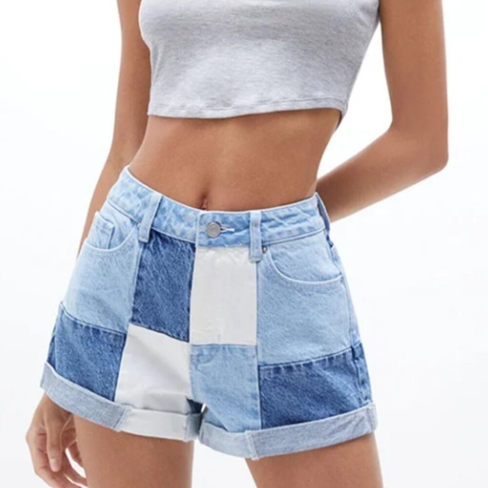 PacSun Eco Pieced Patchwork Mom Shorts, size 24